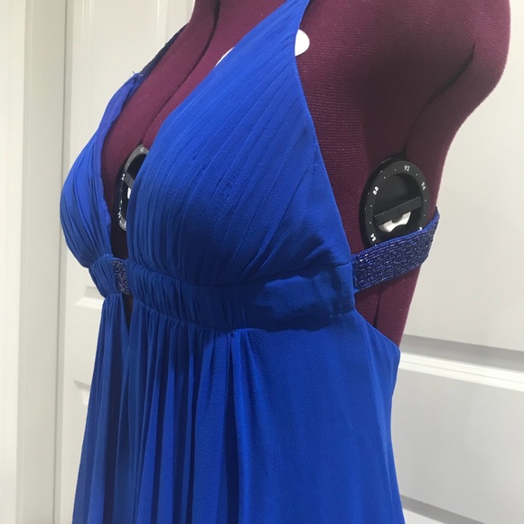 CACHE Flowy royal blue chiffon dress - Picture 2 of 8